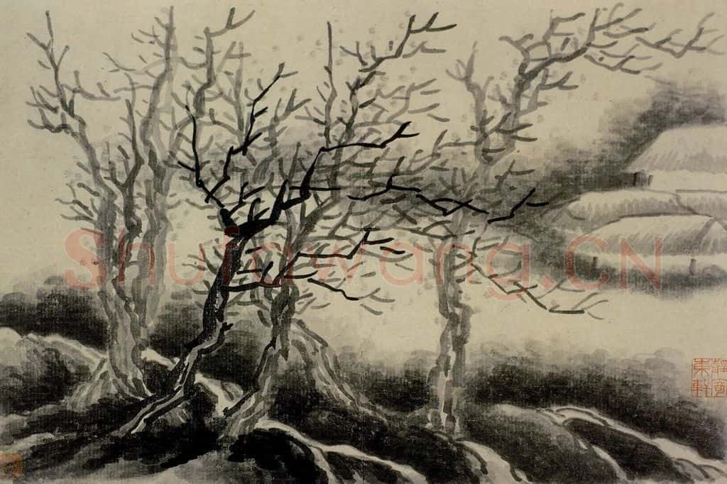 清 龚贤《山水册》书画作品