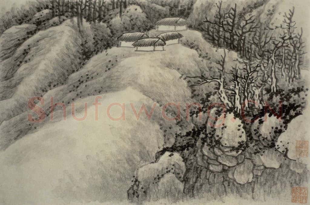 清 龚贤《山水册》书画作品