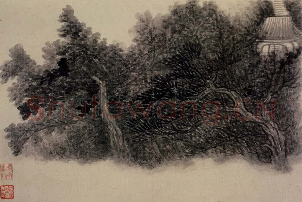 清 龚贤《山水册》书画作品