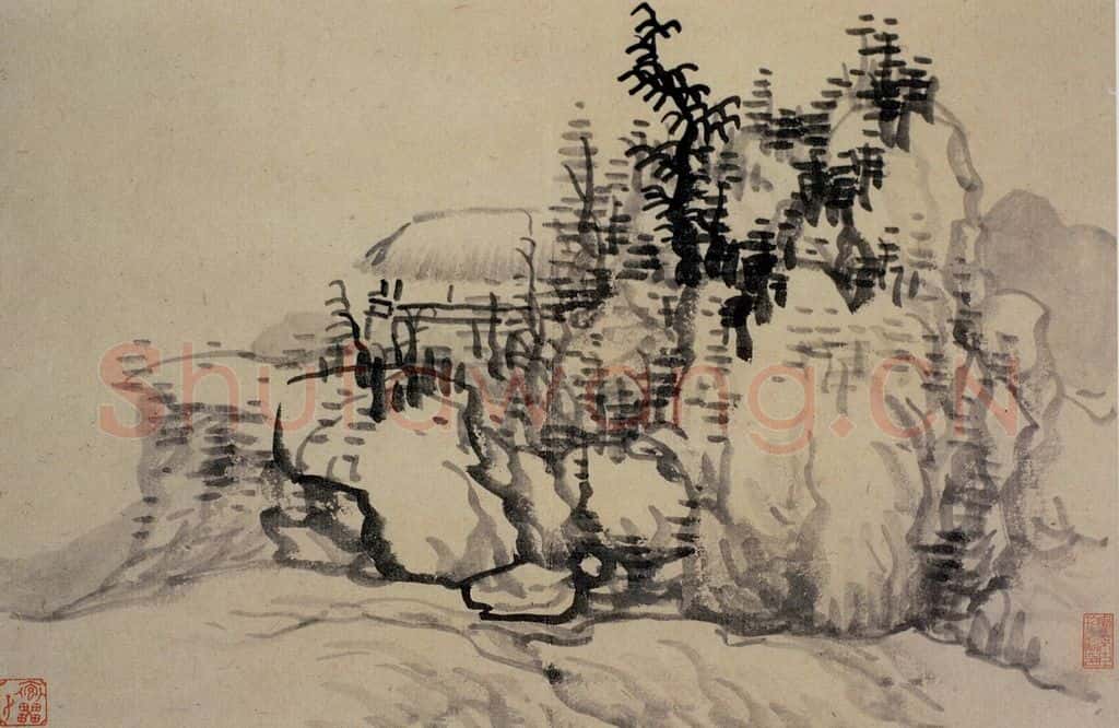 清 龚贤《山水册》书画作品