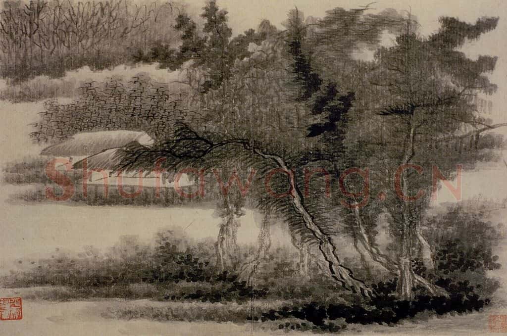 清 龚贤《山水册》书画作品