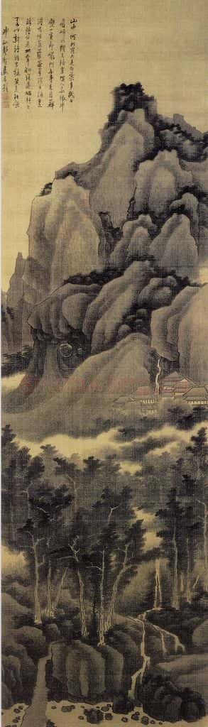 清 龚贤《云壑松阴图轴》书画作品