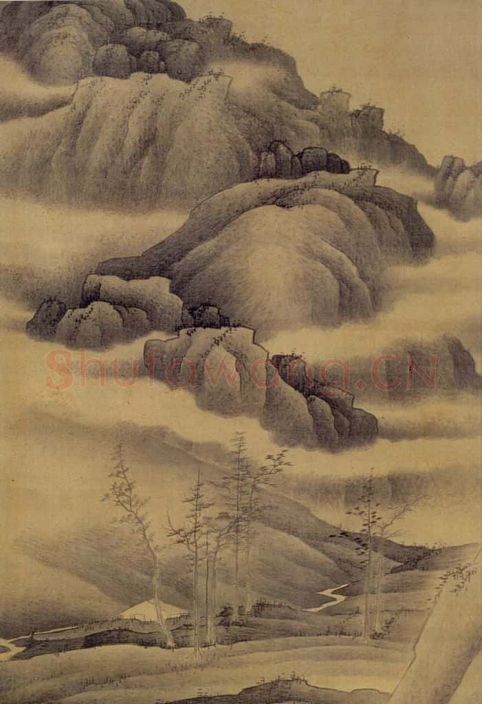 清 龚贤《山水轴》书画作品