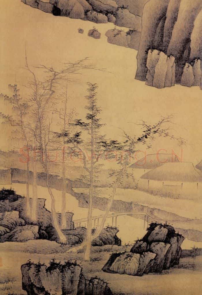 清 龚贤《山水轴》书画作品
