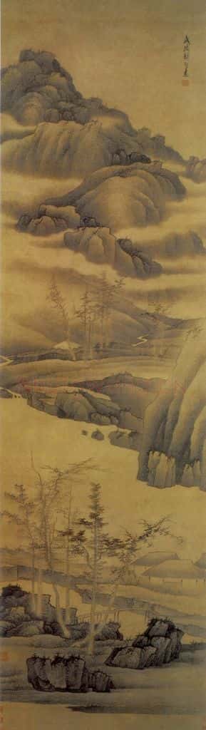 清 龚贤《山水轴》书画作品