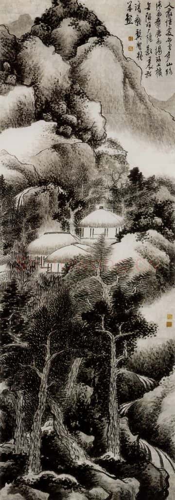 清 龚贤 山居清歌图轴 书画作品