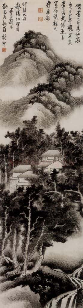 清 龚贤 仙山楼台图轴 书画作品