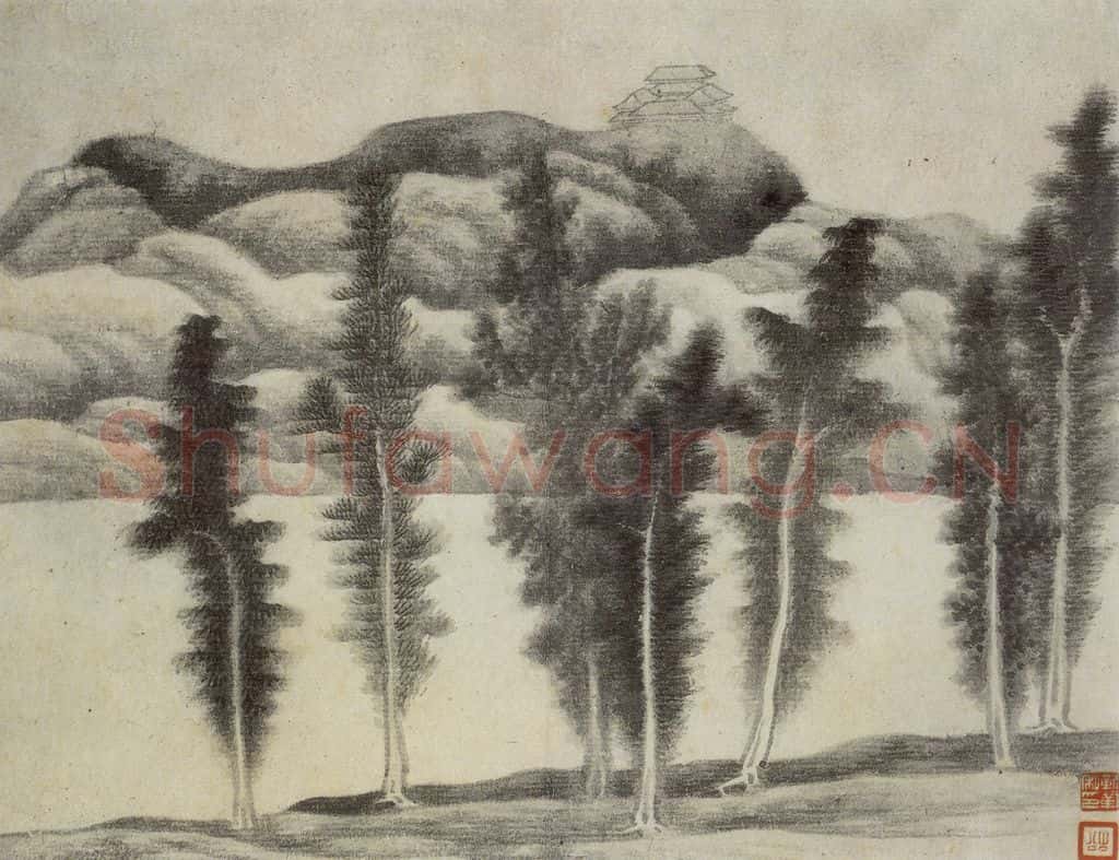 清 龚贤《山水册》书画作品