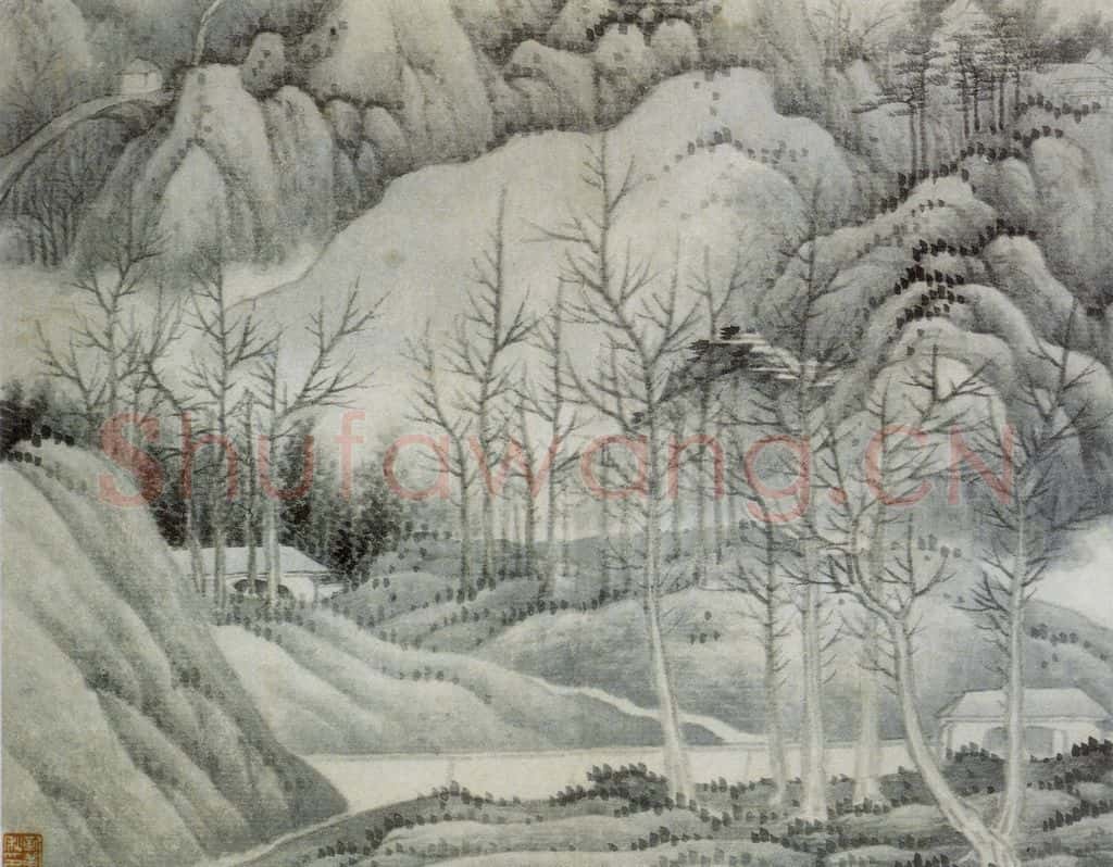 清 龚贤《山水册》书画作品