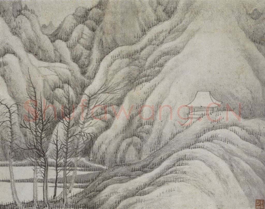 清 龚贤《山水册》书画作品