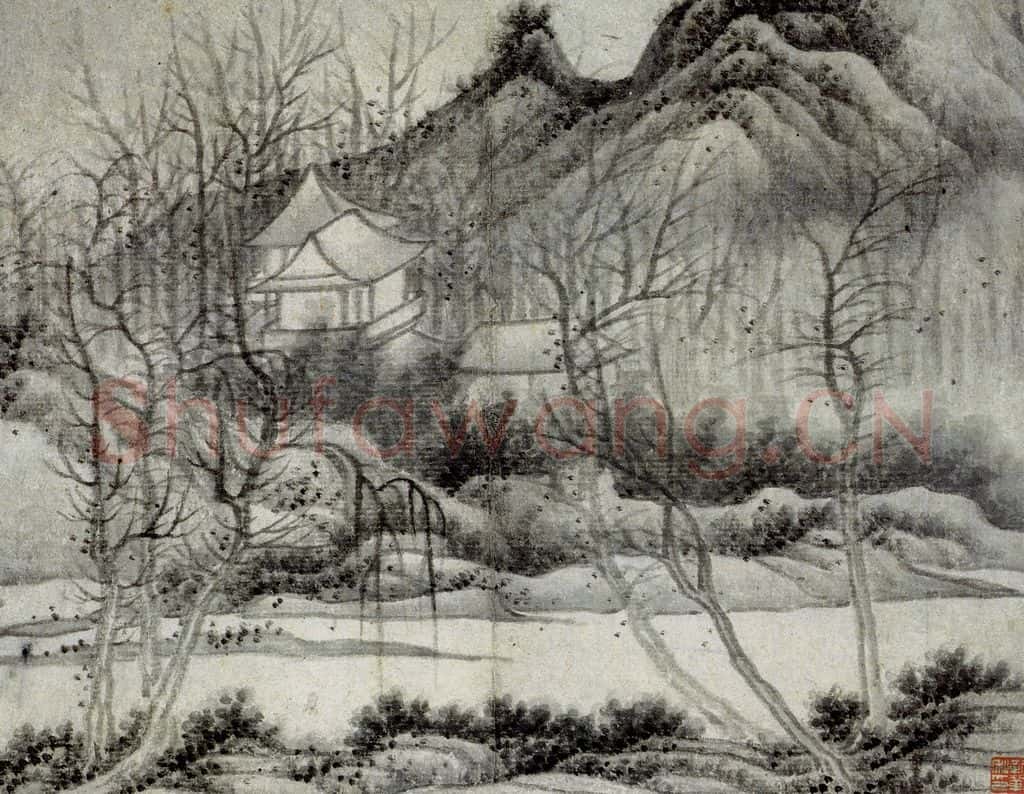 清 龚贤《山水册》书画作品