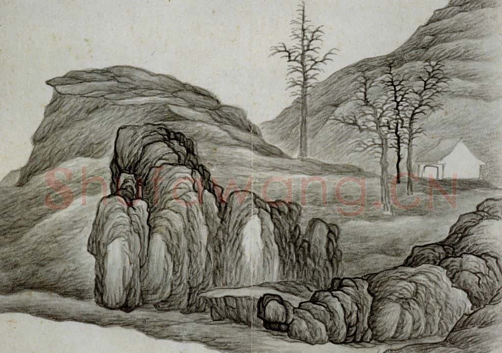 清 龚贤《自藏山水册》书画作品