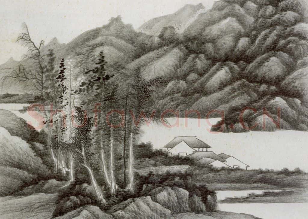 清 龚贤《自藏山水册》书画作品