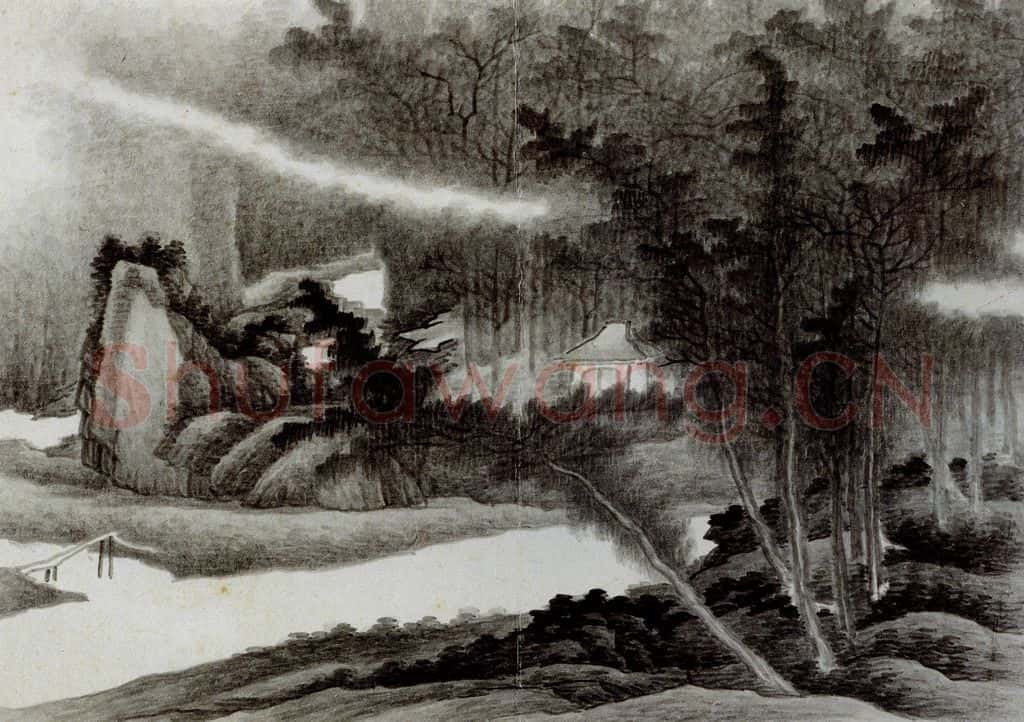 清 龚贤《自藏山水册》书画作品