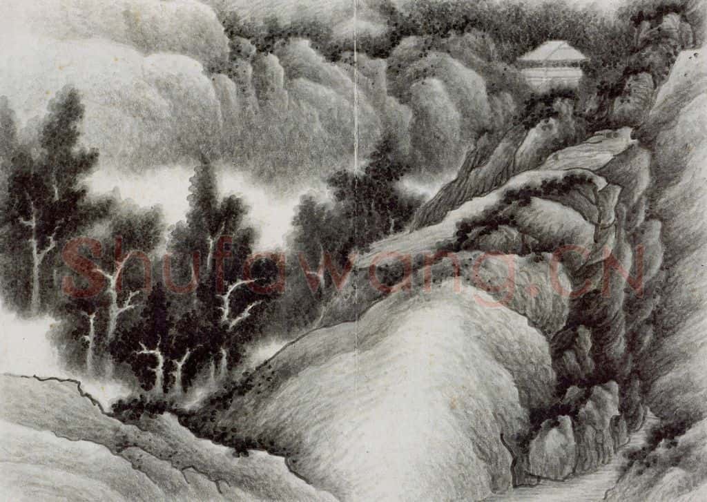 清 龚贤《自藏山水册》书画作品