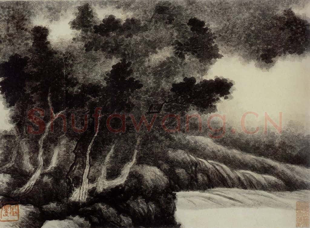 清 龚贤《山水册》书画作品