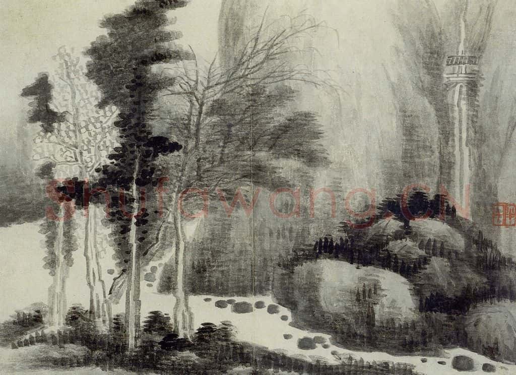 清 龚贤《山水册》书画作品
