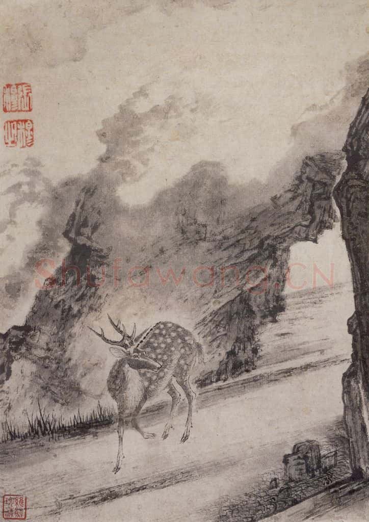 清 张穆《珍兽花卉图册》书画作品