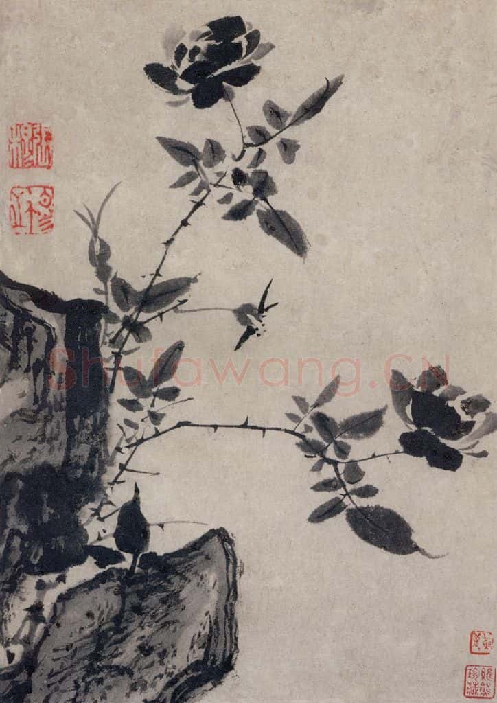 清 张穆《珍兽花卉图册》书画作品
