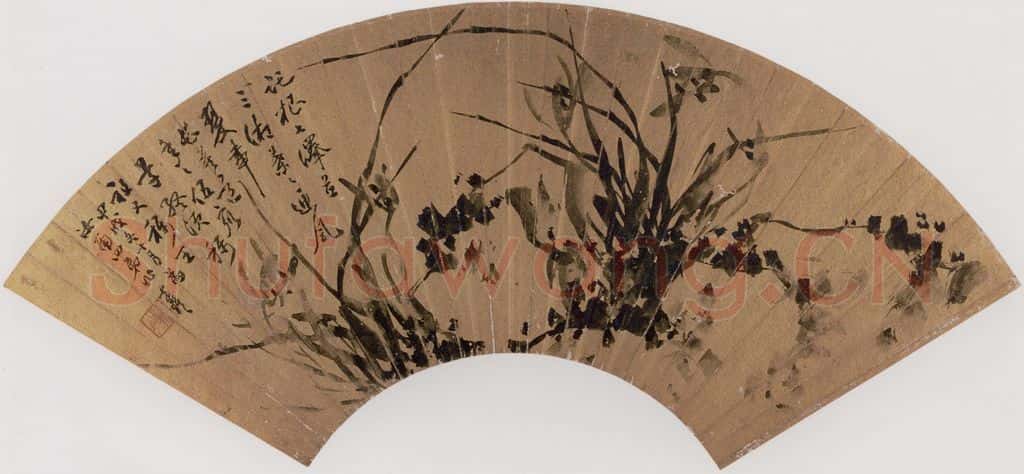 清 张嘉谟《籣花图扇面》书画作品