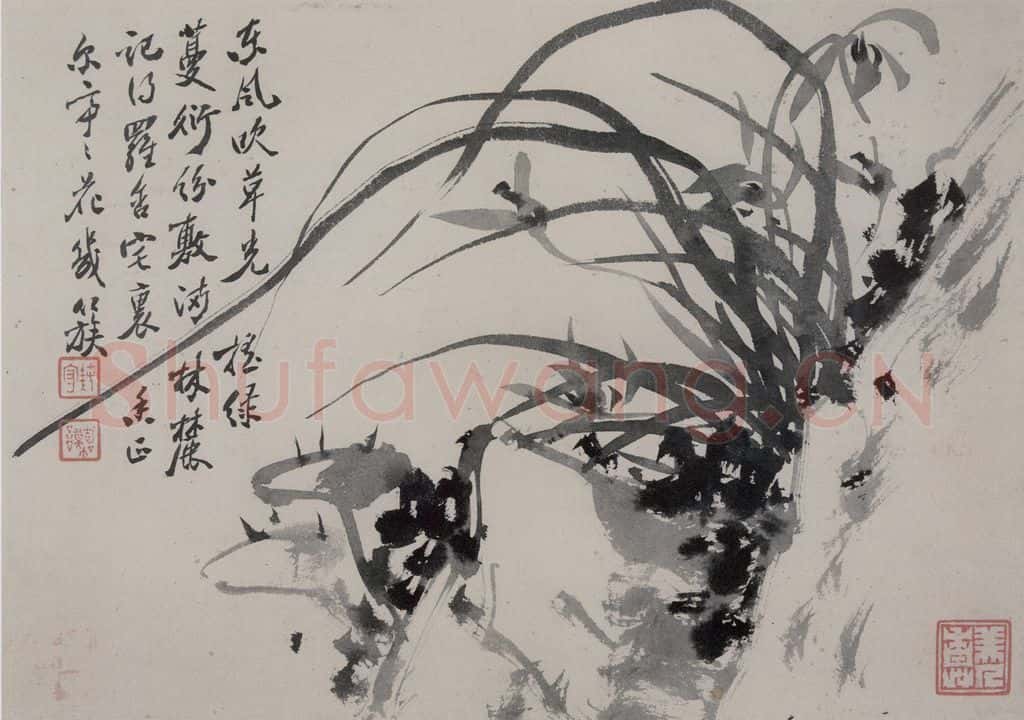清 张嘉谟《籣石图册》书画作品
