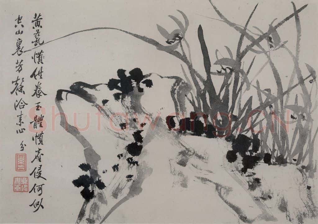 清 张嘉谟《籣石图册》书画作品