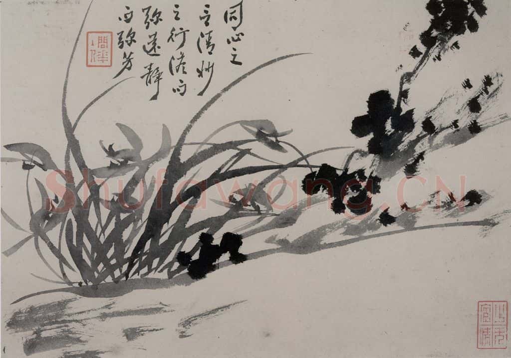 清 张嘉谟《籣石图册》书画作品