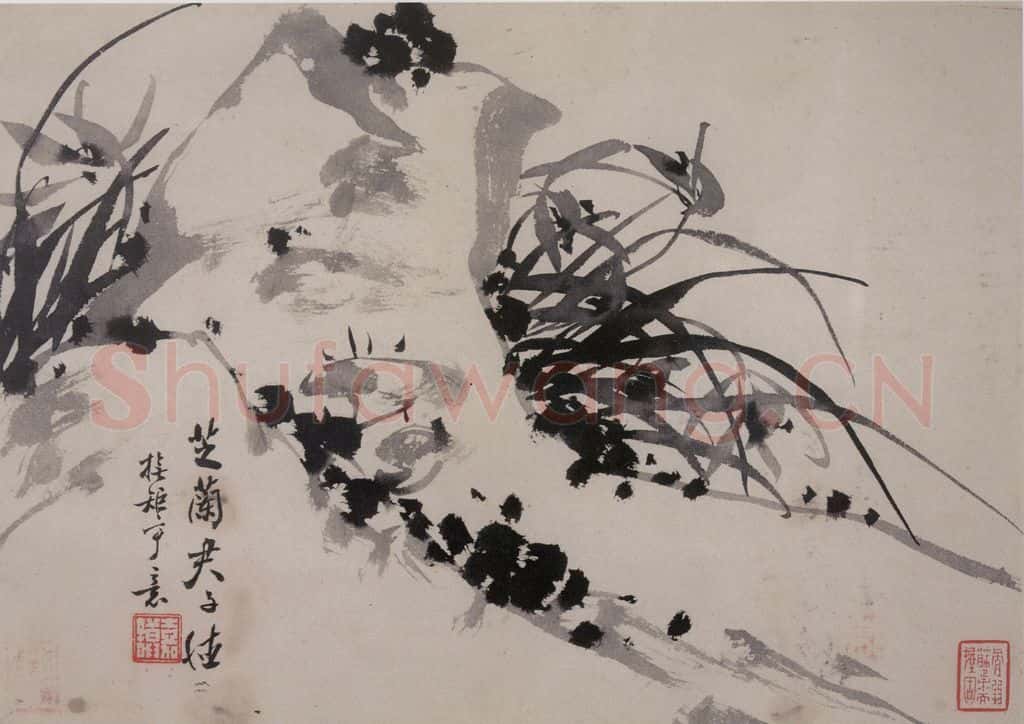 清 张嘉谟《籣石图册》书画作品