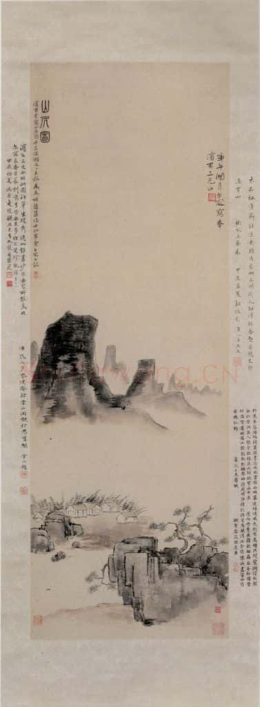 清 邓尔雅《山居图轴》书画作品