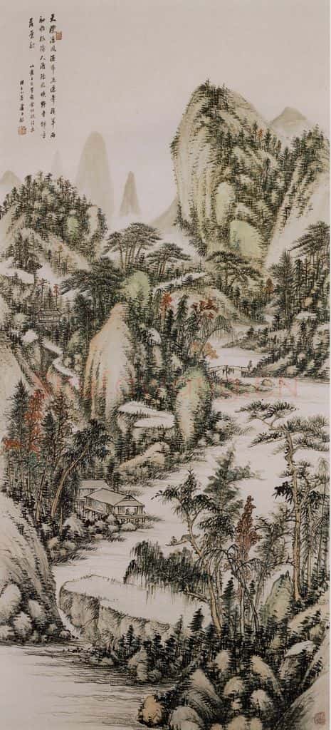 清 卢子枢《写金幼孜诗意山水图轴》书画作品