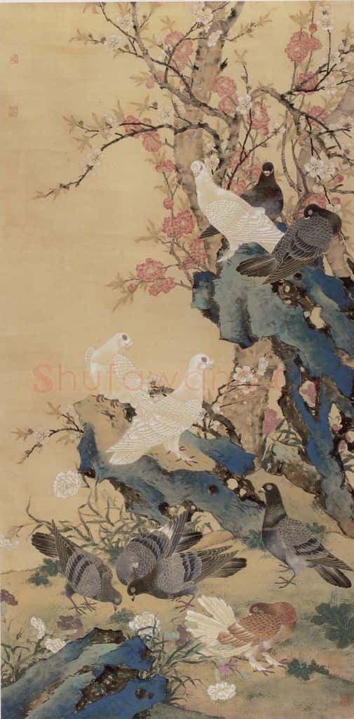 清 邓白《和平之春图轴》书画作品