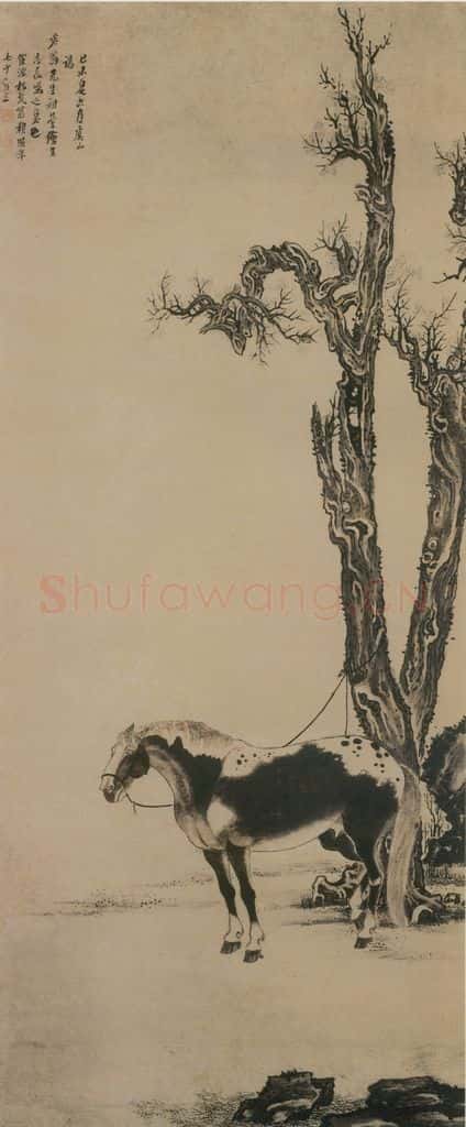 清 张穆《马图轴》书画作品
