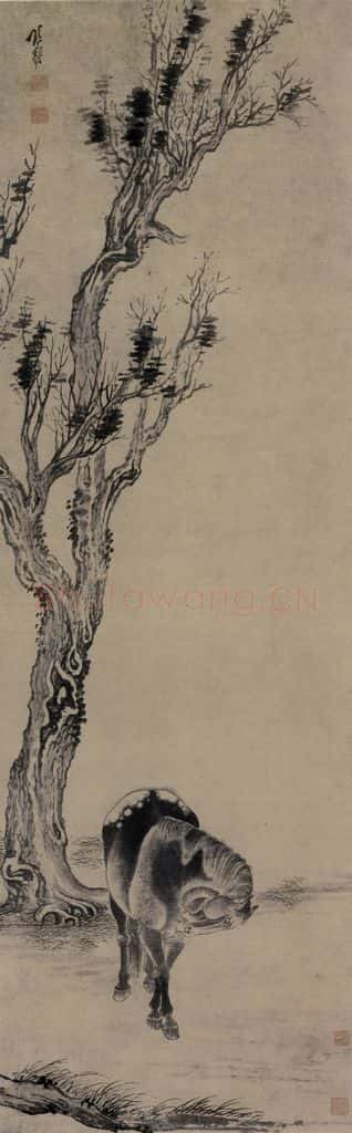 清 张穆《马图轴》书画作品