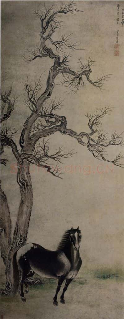 清 张穆《马图轴》书画作品