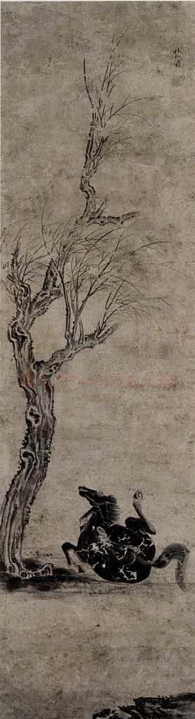 清 张穆《朝天马图轴》书画作品