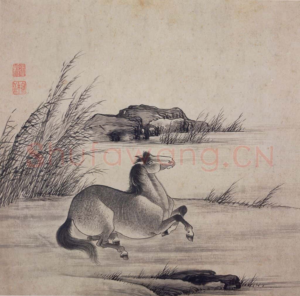 清 张穆《马图册》书画作品