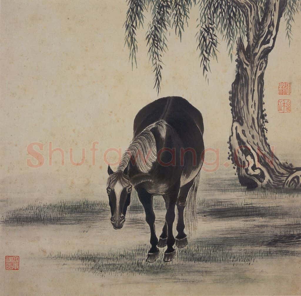 清 张穆《马图册》书画作品