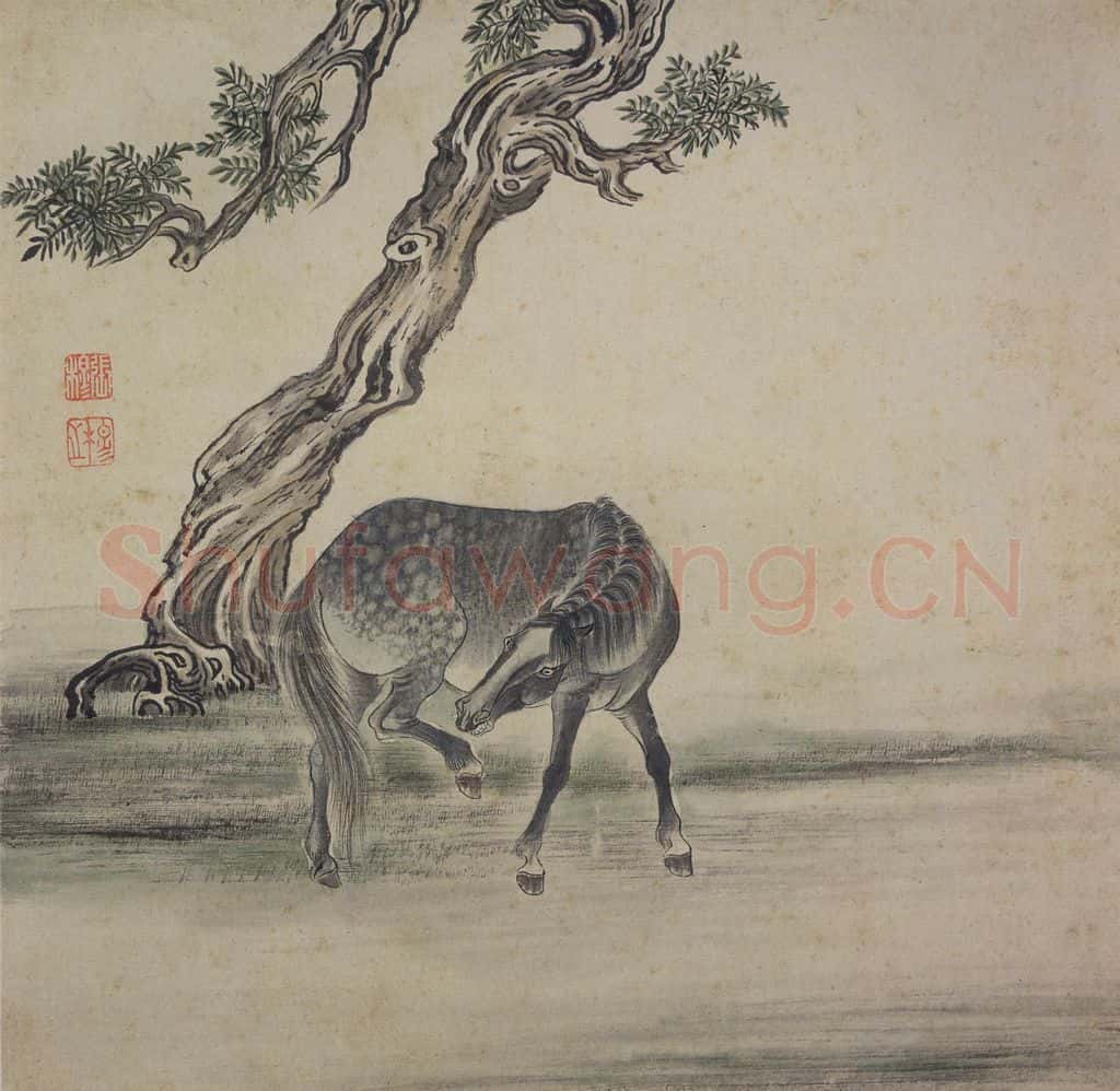 清 张穆《马图册》书画作品
