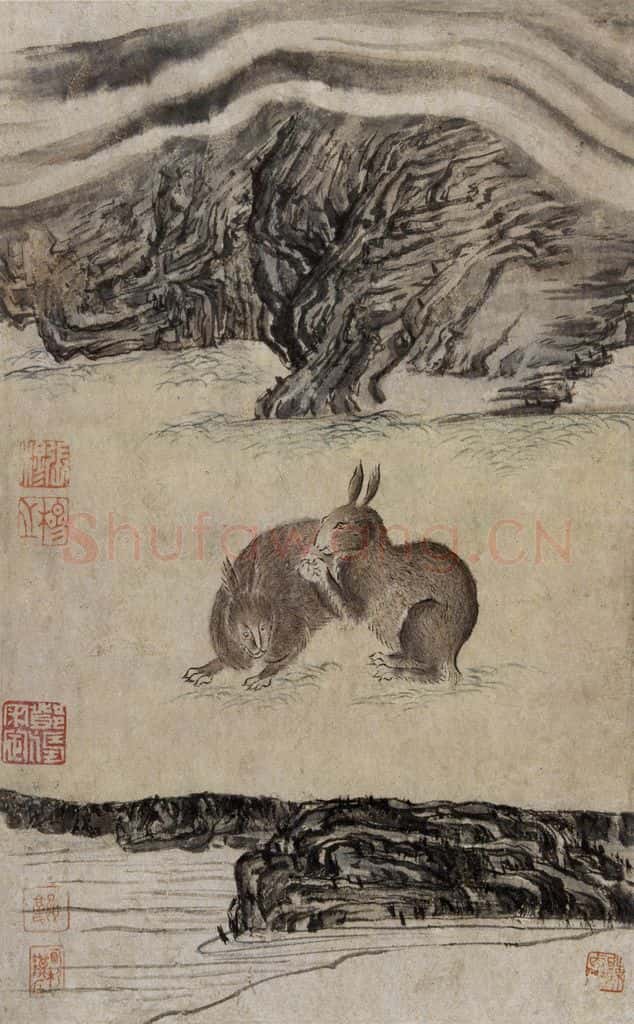清 张穆《翎毛珍兽图册》书画作品