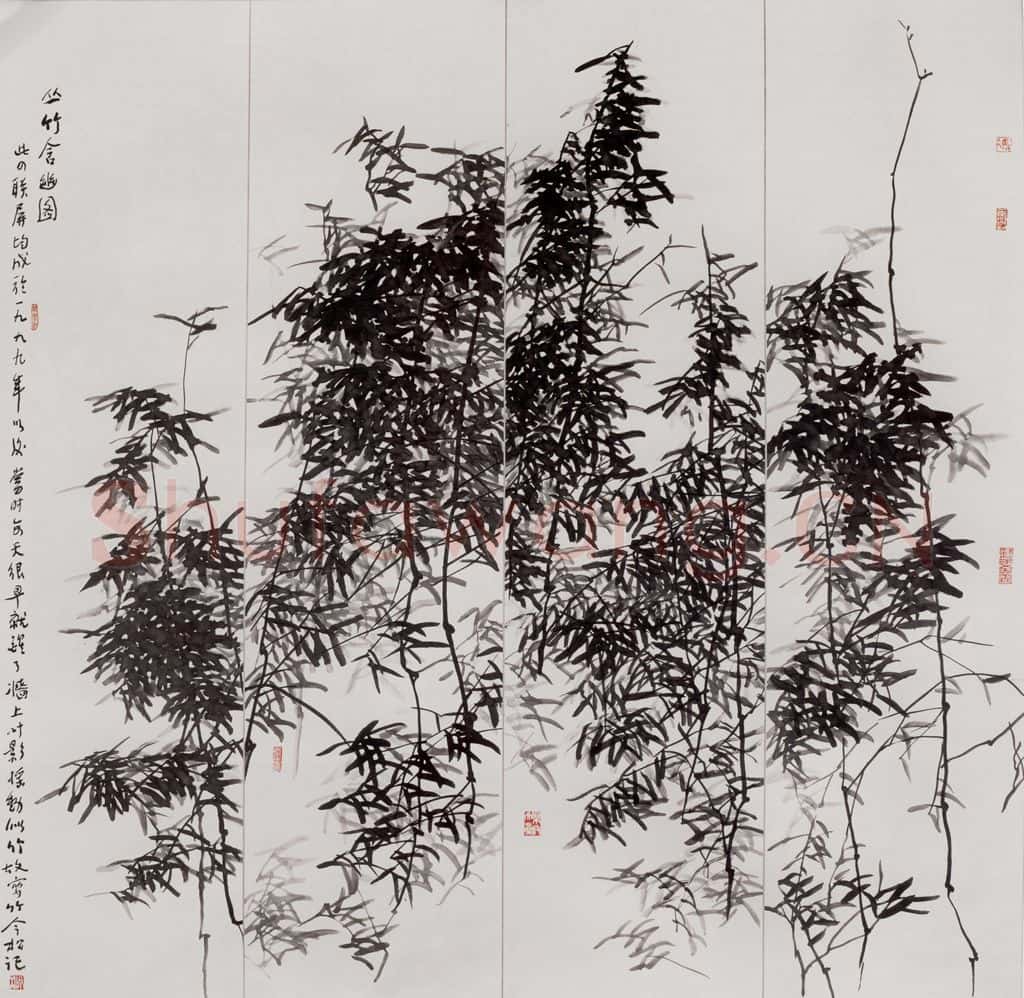 2003年 冯今松《丛竹含幽图》书画作品