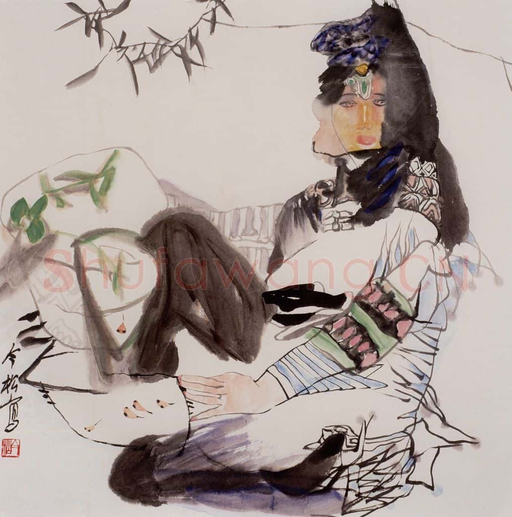 1986年 冯今松《伴鱼图》书画作品