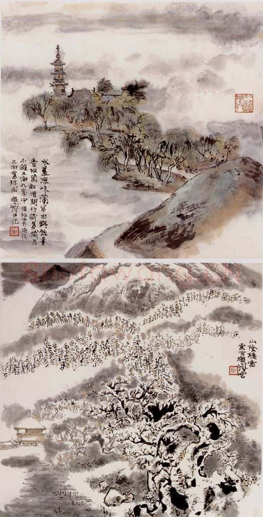  程十发 云间忆旧册 书画作品