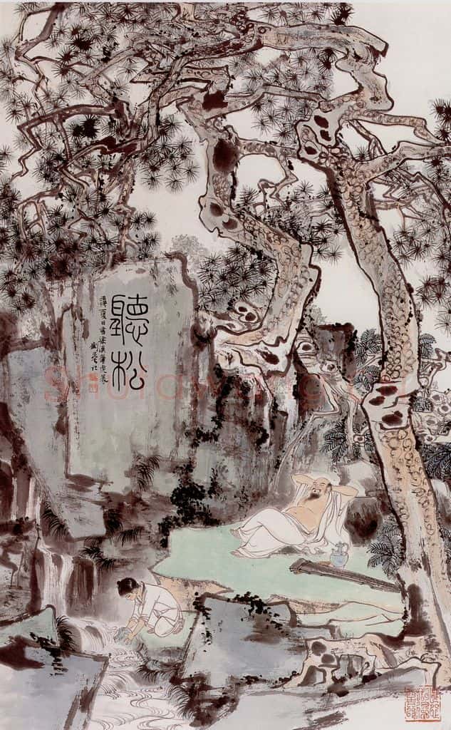  刘旦宅 听松 书画作品