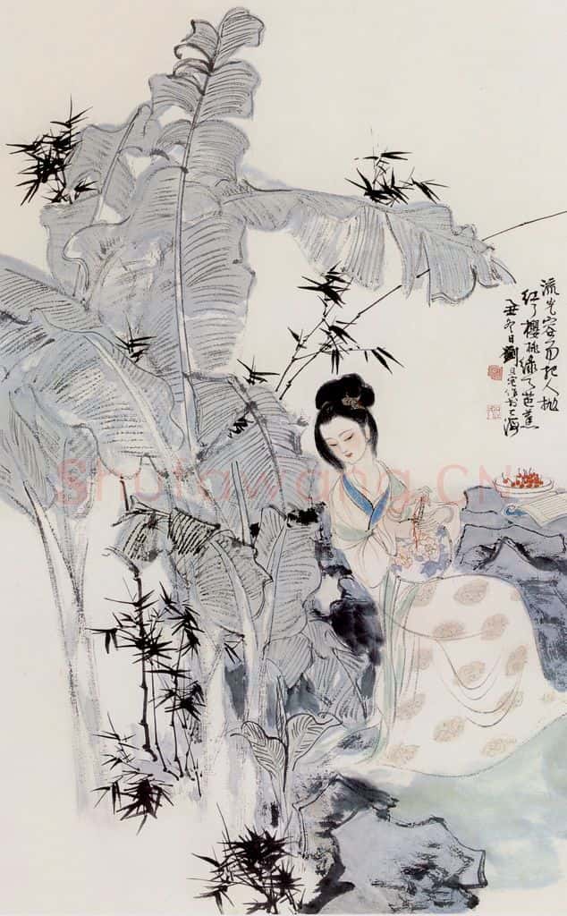刘旦宅 红了樱桃绿了芭蕉 书画作品