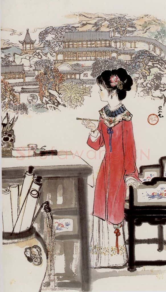  刘旦宅 金陵十二钗十二屏 书画作品