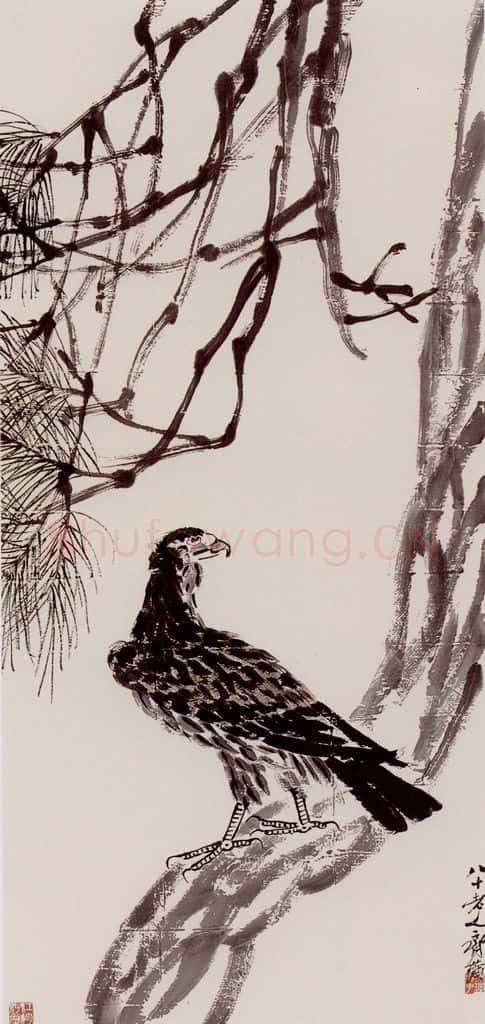  齐白石 松鹰图 书画作品