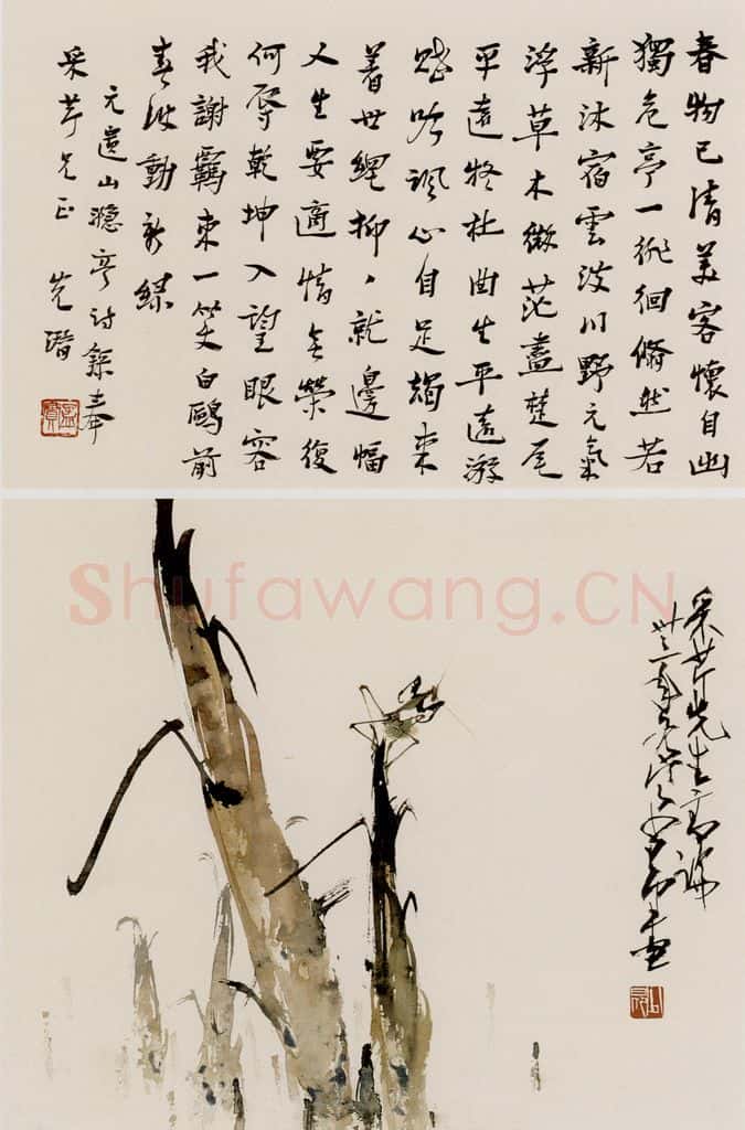 赵少昂 竹笋草丛 书画作品