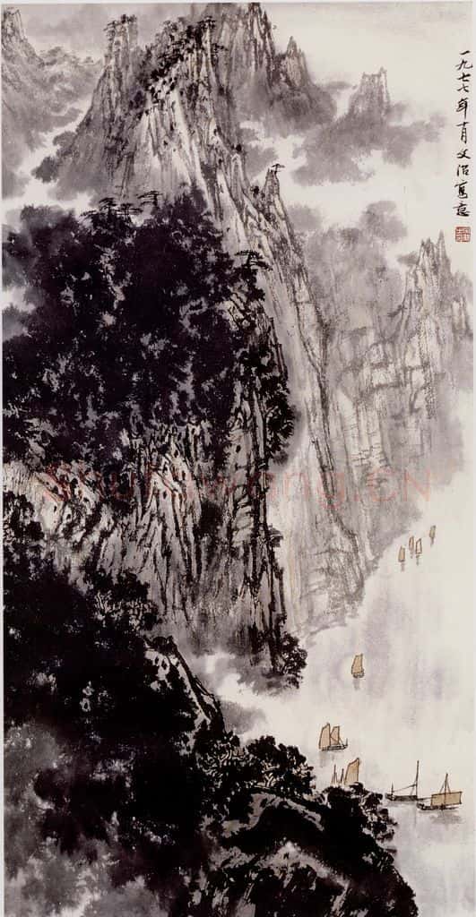 宋文治 峡江 书画作品