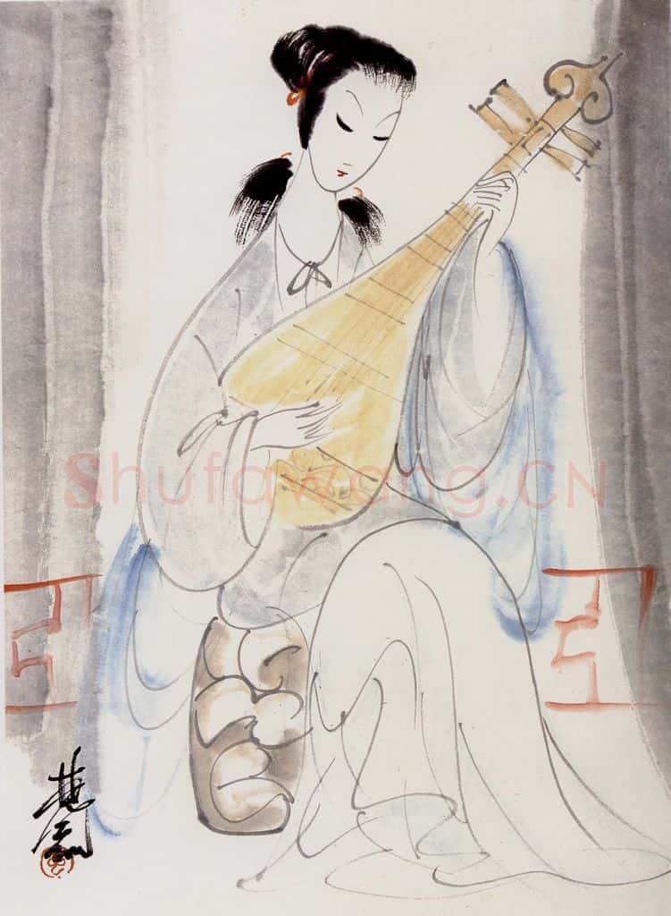  林风眠 琵琶仕女 书画作品