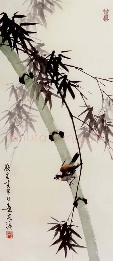  黄幻吾 竹雀 书画作品